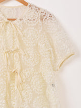 【2色展開】Meridian 半袖 デザイン チュールブラウス