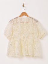 【2色展開】Meridian 半袖 デザイン チュールブラウス