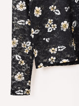 【3色展開】Meridian 花柄 レース 長袖カットソー