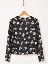 【3色展開】Meridian 花柄 レース 長袖カットソー