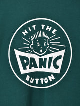 【2色展開】 プリント スウェットシャツ「HIT THE PANIC BUTTON」