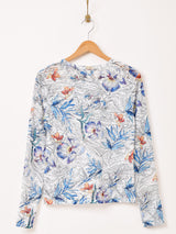 【3色展開】Meridian 花柄 レース 長袖カットソー