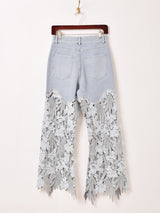 Emerald Motel レース切り替え デザイン デニムパンツ