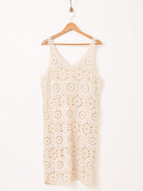 Elcamino クロシェ ノースリーブワンピース