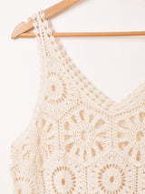 Elcamino クロシェ ノースリーブワンピース