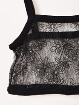 【2色展開】Meridian フラワー刺繍 レース ビスチェ