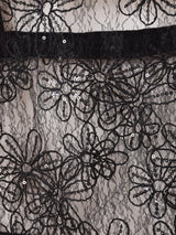 【2色展開】Meridian フラワー刺繍 レース ビスチェ