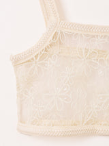 【2色展開】Meridian フラワー刺繍 レース ビスチェ