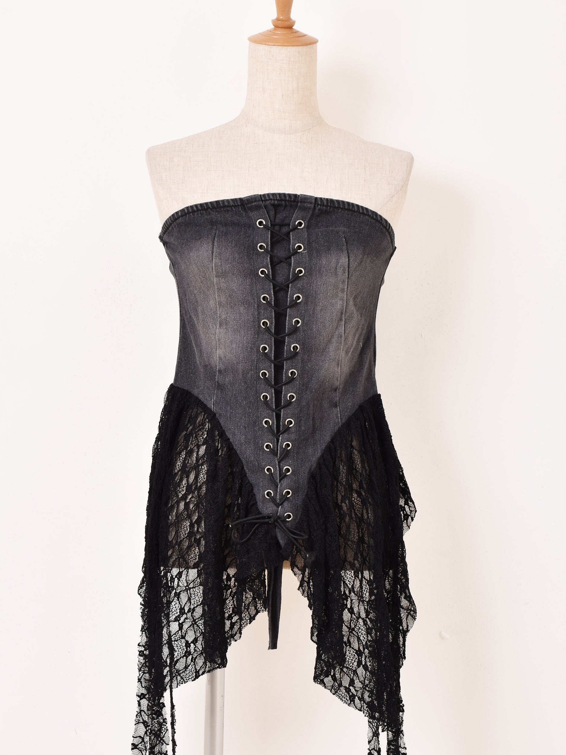 D&G デニム ビスチェ コルセット 2色展開】Meridian コルセットデザイン デニム ビスチェ – 古着