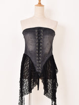 【2色展開】Meridian コルセットデザイン デニム ビスチェ