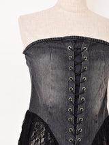 【2色展開】Meridian コルセットデザイン デニム ビスチェ