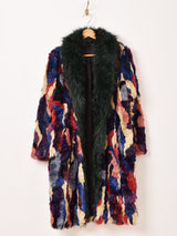 マルチカラー フェイクファー ロングコート