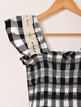 Emerald Motel チェック柄 フリル シャーリング キャミソールワンピース