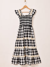 Emerald Motel チェック柄 フリル シャーリング キャミソールワンピース