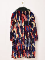 マルチカラー フェイクファー ロングコート