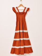 【3色展開】Emerald Motel フリルストラップ シャーリング キャミソールワンピース