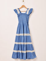 【3色展開】Emerald Motel フリルストラップ シャーリング キャミソールワンピース