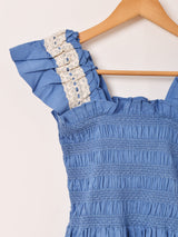 【3色展開】Emerald Motel フリルストラップ シャーリング キャミソールワンピース