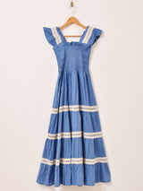 【3色展開】Emerald Motel フリルストラップ シャーリング キャミソールワンピース