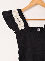 【3色展開】Emerald Motel フリルストラップ シャーリング キャミソールワンピース