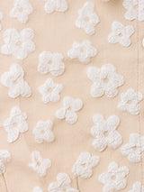 【2色展開】Meridian 半袖 クロップド フラワー ブラウス