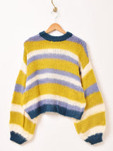 Elcamino ブラッシュド ボーダー セーター