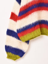 【3色展開】Meridian ブラッシュド ボーダー セーター