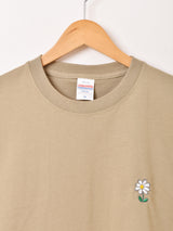 【4色展開】 ワンポイント 刺繍 Tシャツ 「Flower」