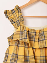 【2色展開】Elcamino チェック柄 ラッフル キャミソール