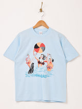 【2色展開】 プリントTシャツ 「Beach Ball Girl」