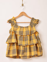 【2色展開】Elcamino チェック柄 ラッフル キャミソール