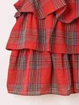 【2色展開】Elcamino チェック柄 ラッフル キャミソール