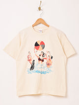 【2色展開】 プリントTシャツ 「Beach Ball Girl」