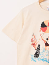 【2色展開】 プリントTシャツ 「Beach Ball Girl」