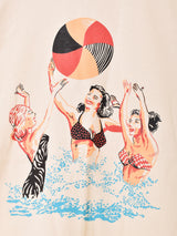 【2色展開】 プリントTシャツ 「Beach Ball Girl」