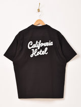 【3色展開】Backers 刺繍 半袖 オープンカラーシャツ 「California Hotel」