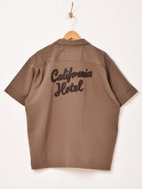 【3色展開】Backers 刺繍 半袖 オープンカラーシャツ 「California Hotel」
