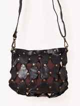 【2色展開】ダイアパターン レザー ショルダーバッグ