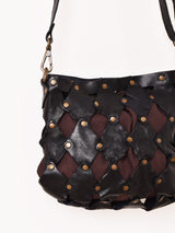 【2色展開】ダイアパターン レザー ショルダーバッグ