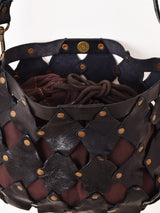 【2色展開】ダイアパターン レザー ショルダーバッグ