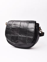 【2色展開】パッチワーク レザー ショルダーバッグ