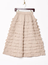 【3色展開】Emerald Motel フリル ティアードロングスカート