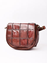 【2色展開】パッチワーク レザー ショルダーバッグ