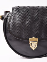 【2色展開】編み込みレザー ミニショルダーバッグ