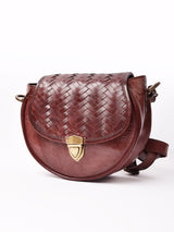 【2色展開】編み込みレザー ミニショルダーバッグ