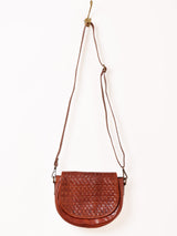 編み込みレザー ショルダーバッグ