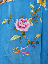 Made in China 花柄 刺繍 チャイナガウン