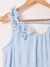 【3色展開】Meridian フリルギャザー ノースリーブワンピース