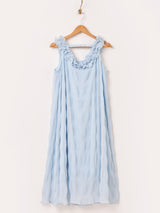 【3色展開】Meridian フリルギャザー ノースリーブワンピース