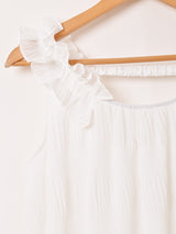 【3色展開】Meridian フリルギャザー ノースリーブワンピース